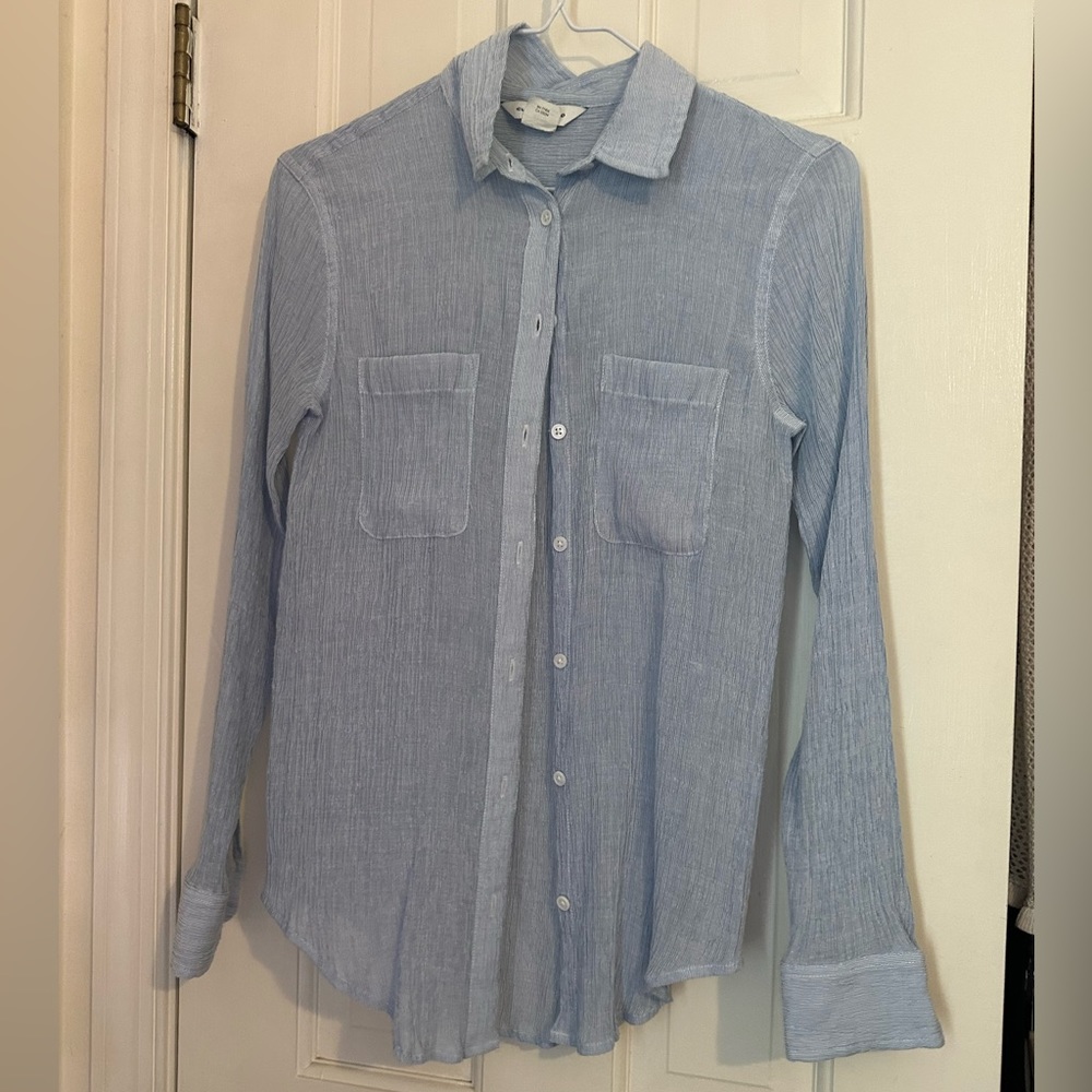 Club Monaco shiny silky button down